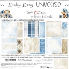 CC-C84-BBU-08 BABY BOY UNIVERSE a set of papers 20,3x20,3cm 