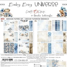 CC-C84-BBU-09 BABY BOY UNIVERSE- a set of papers 20,3x20,3cm - MIX 