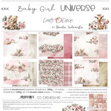 CC-C83-BGU-00 BABY GIRL UNIVERSE a set of papers 30,5x30,5cm