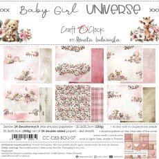 CC-C83-BGU-07 BABY GIRL UNIVERSE- a set of papers 20,3x20,3cm