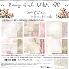 CC-C83-BGU-08 BABY GIRL UNIVERSE a set of papers 20,3x20,3cm 