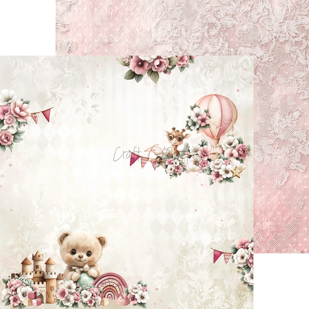 CC-C83-BGU-09 BABY GIRL UNIVERSE- a set of papers 20,3x20,3cm - MIX