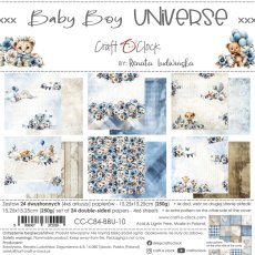 CC-C84-BBU-10 BABY BOY UNIVERSE- a set of papers 15,25x15,25cm
