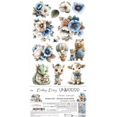CC-C84-BBU-11 BABY BOY UNIVERSE - EXTRAS set -  FLOWERS & MORE