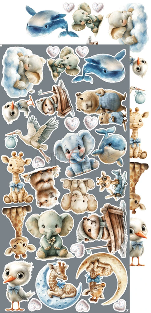 CC-C84-BBU-11 BABY BOY UNIVERSE - EXTRAS set - FLOWERS & MORE