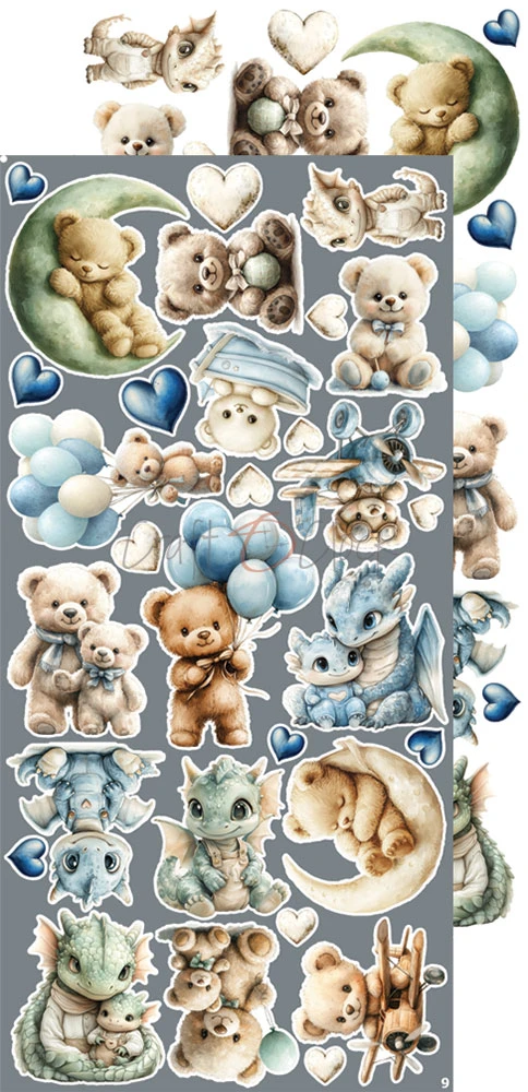 CC-C84-BBU-11 BABY BOY UNIVERSE - EXTRAS set - FLOWERS & MORE