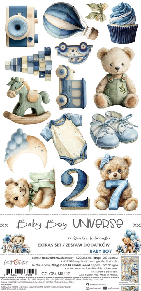 CC-C84-BBU-12 BABY BOY UNIVERSE EXTRAS set -MELODY