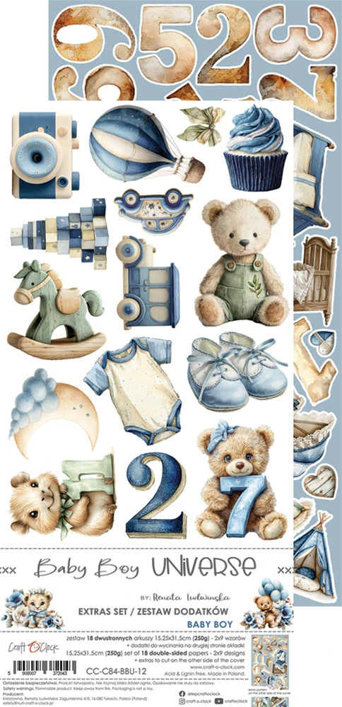 CC-C84-BBU-12 BABY BOY UNIVERSE EXTRAS set -MELODY