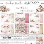 CC-C83-BGU-10 BABY GIRL UNIVERSE- a set of papers 15,25x15,25cm