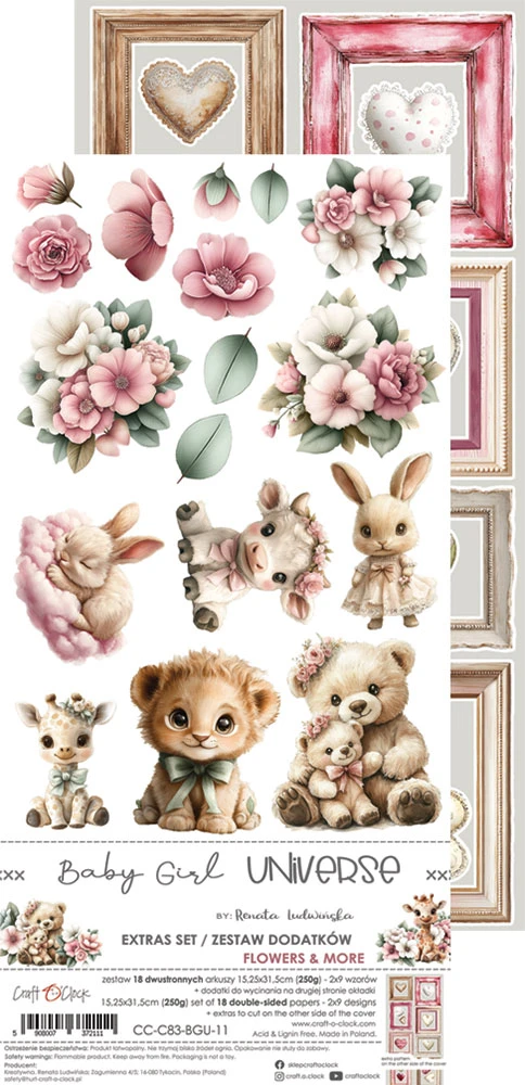 CC-C83-BGU-11 BABY GIRL UNIVERSE - EXTRAS set - FLOWERS & MORE