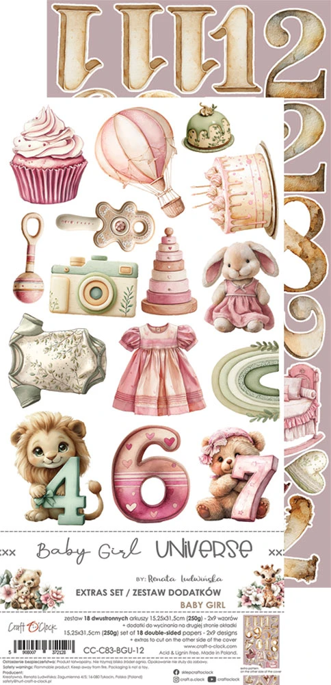CC-C83-BGU-12 BABY GIRL UNIVERSE EXTRAS set -MELODY