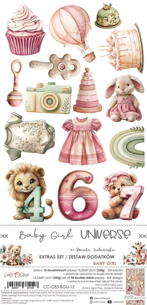 CC-C83-BGU-13 BABY GIRL UNIVERSE - EXTRAS set - MIX