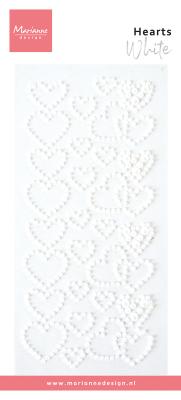 CA3219 Marianne Design -Hearts pearls - white