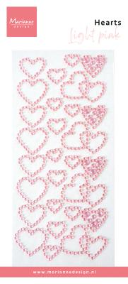 CA3222 Marianne Design -Hearts rhinestones - light pink
