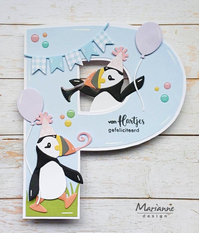 COL1581 Dies Marianne Design Collectables -Eline's Party Puffin