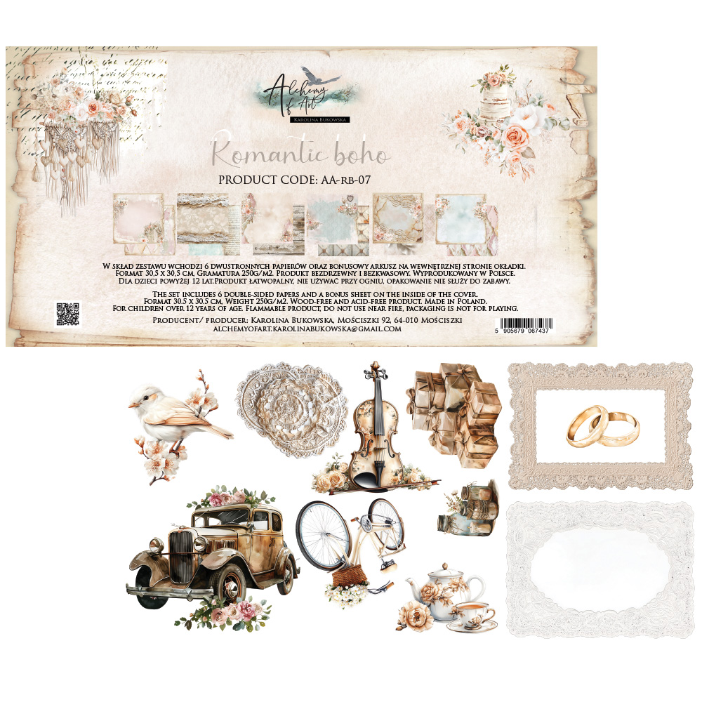 AA-RB-07 A SET OF PAPERS Romantic Boho