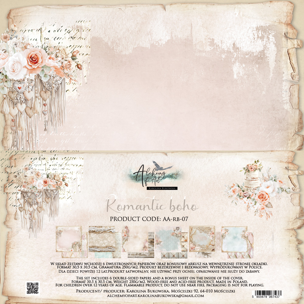 AA-RB-07 A SET OF PAPERS Romantic Boho