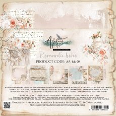 AA-RB-08 Alchemy of Art  - 8x8''  - A SET OF PAPERS 20,3x20,3cm Romantic Boho