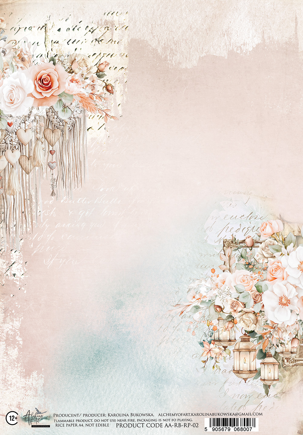 AA-RB-RP-02 Alchemy of Art Rice paper A4 -Romantic Boho