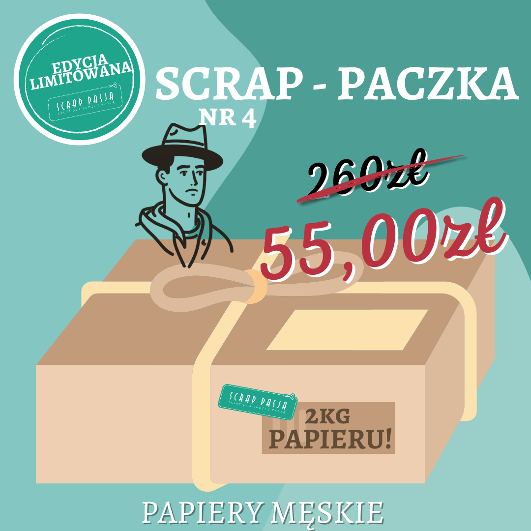 SPU04 SCRAP - PACZKA nr4 - PAPIERY MĘSKIE Craft & You Design