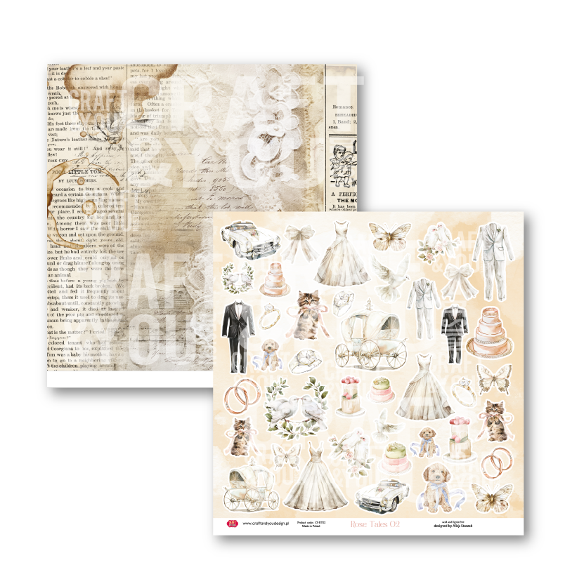 CPS-RT30-12 Paper set 12x12" Rose Tales -12 sheets
