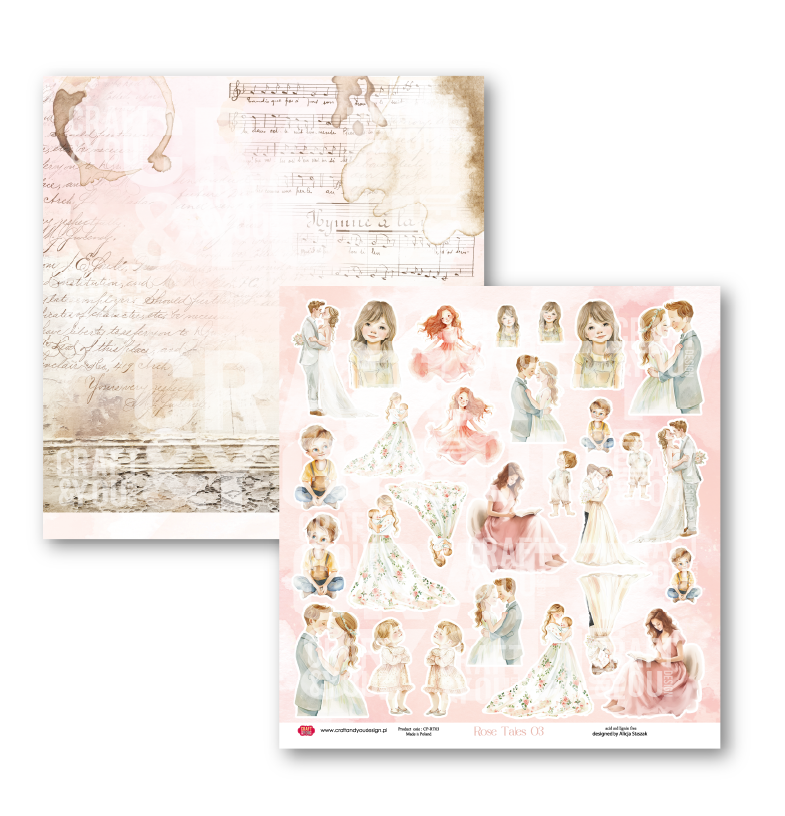 CPS-RT30-6 Paper set 30.5x30.5cm-Craft&You Design - Rose Tales