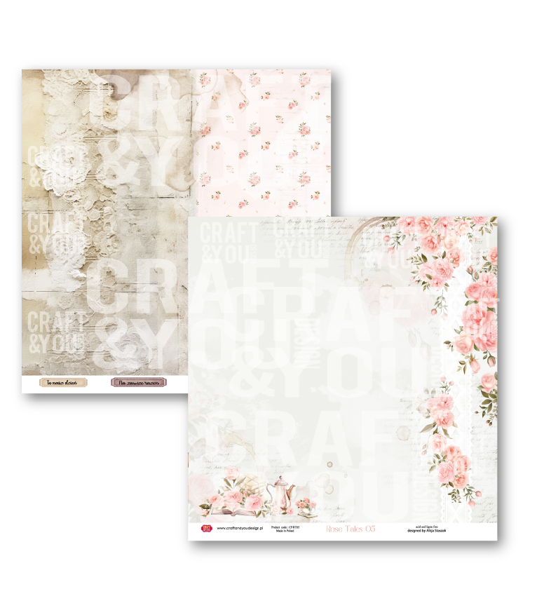 CPS-RT30-6 Paper set 30.5x30.5cm-Craft&You Design - Rose Tales