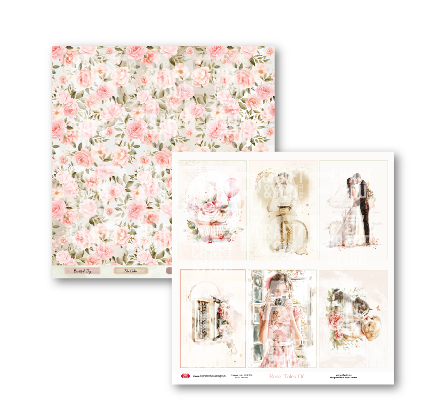 CPS-RT30-6 Paper set 30.5x30.5cm-Craft&You Design - Rose Tales