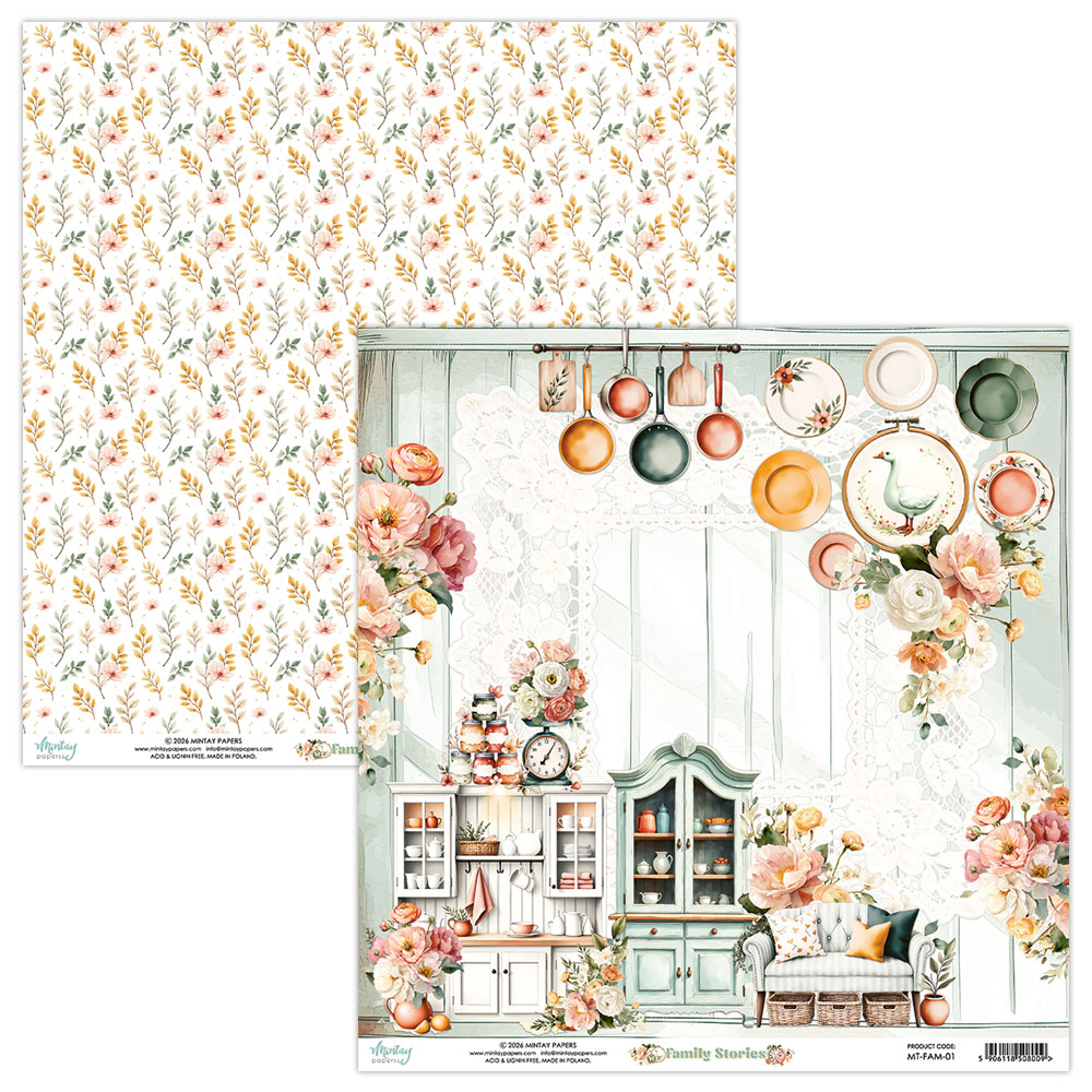 MT-FAM-08 FAMILY STORIES - paper set 20,3x20,3cm