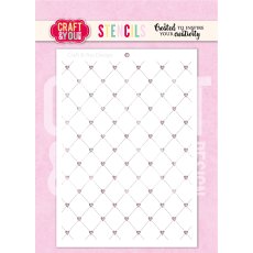 SC017 Stencil  Heart Grid Craft & You Design