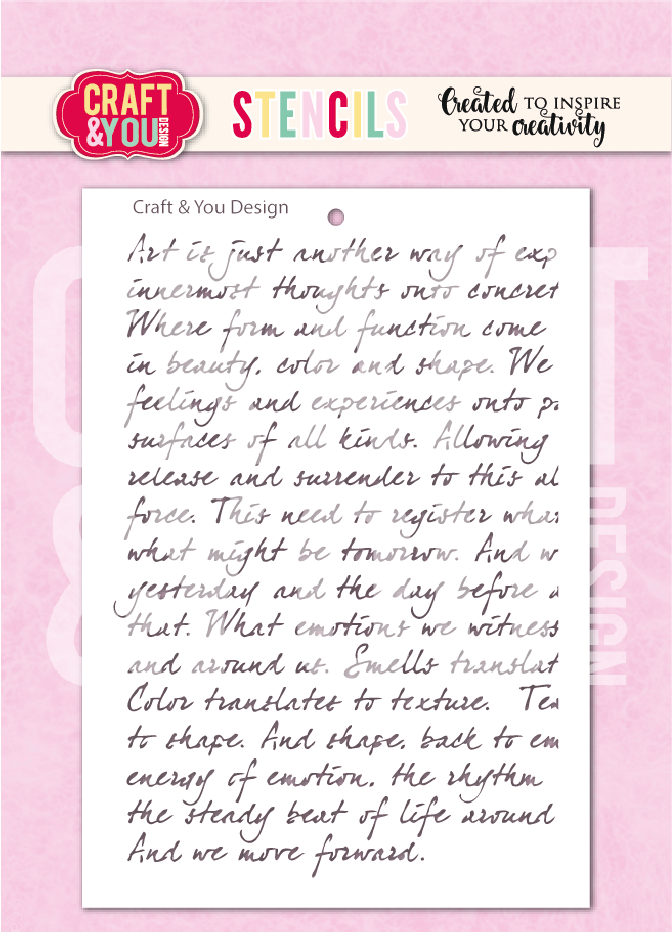 SC018 Stencil Handwritten Text Craft & You Design
