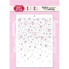SC019 Stencil Floating Hearts Craft & You Design