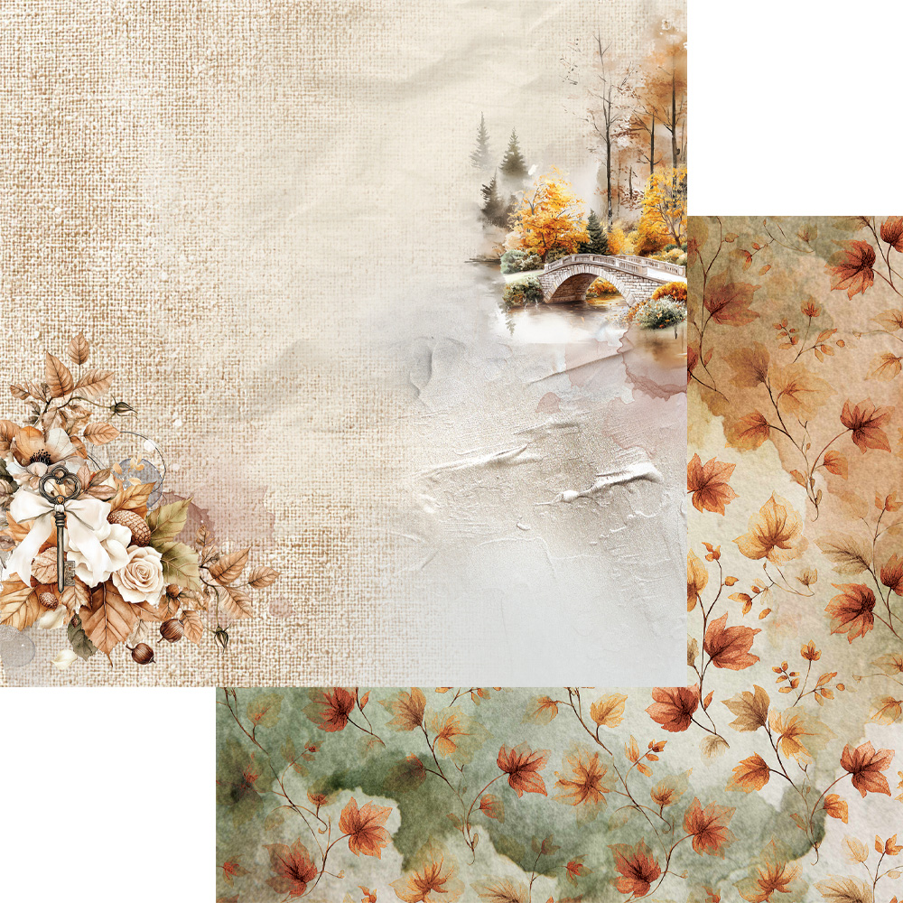 AA-LA-12 Alchemy of Art - 6x6'' - A SET OF PAPERS Lovely Autumn
