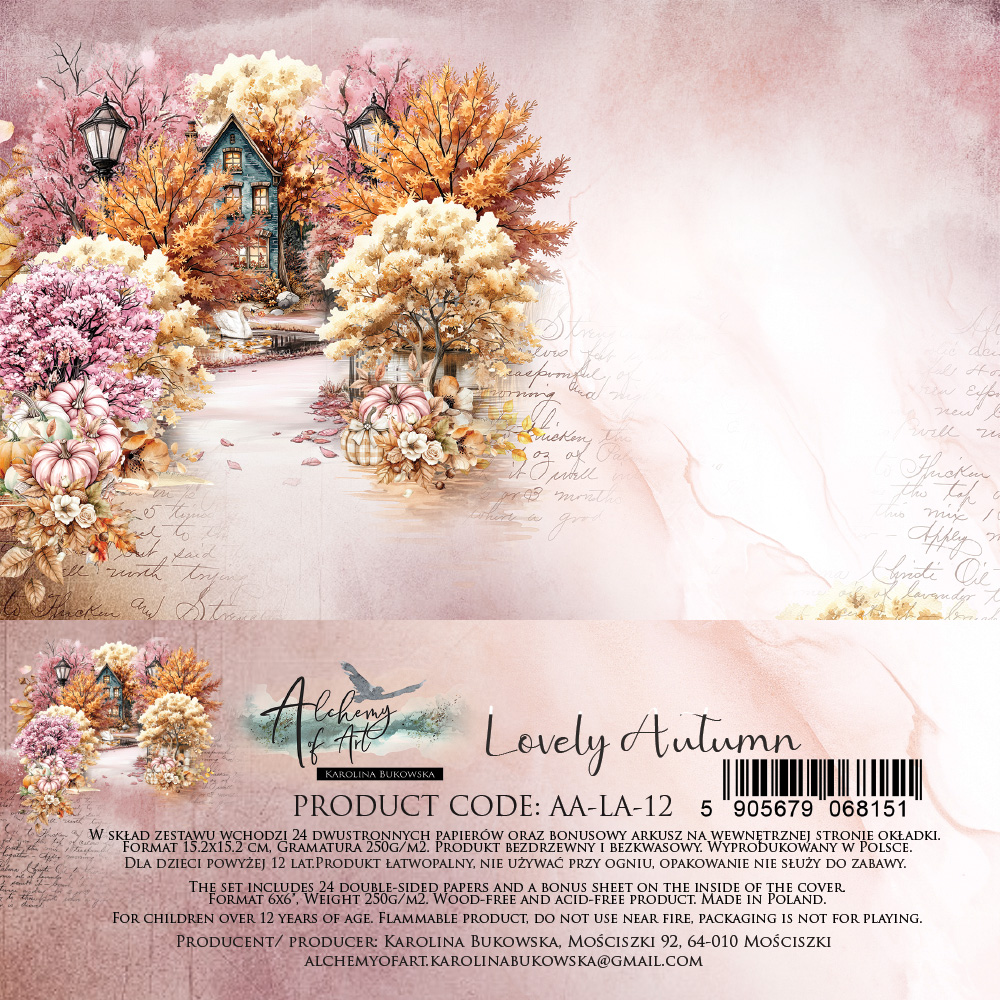 AA-LA-12 Alchemy of Art - 6x6'' - A SET OF PAPERS Lovely Autumn