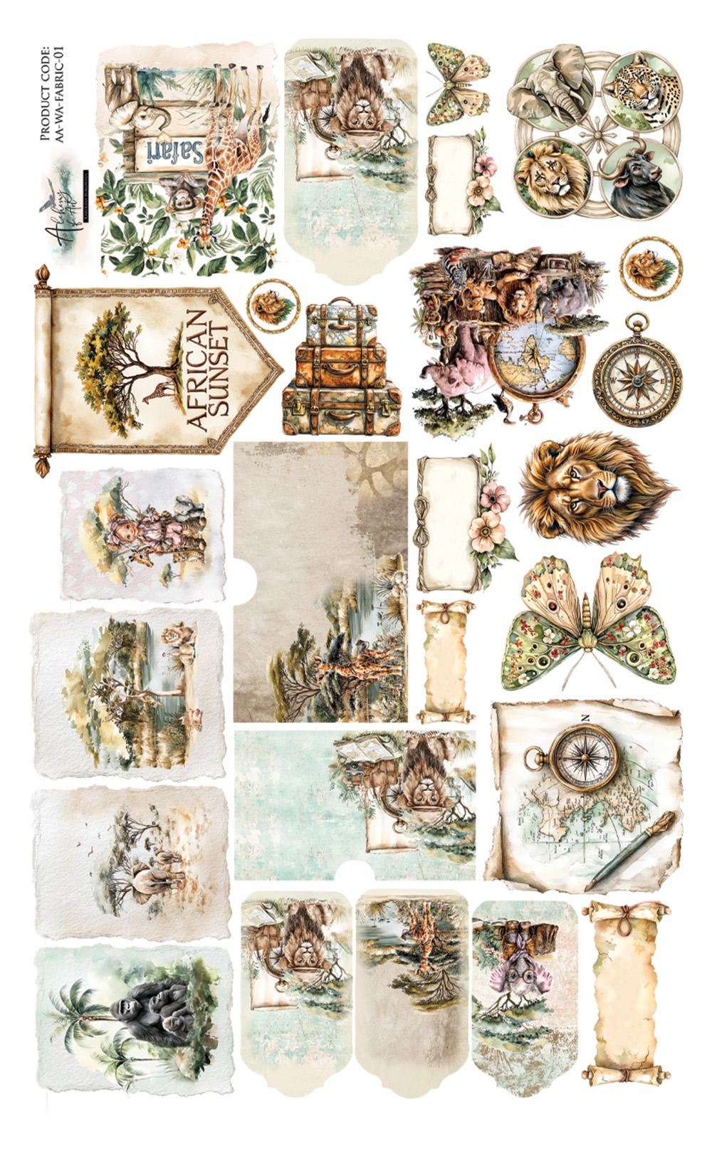 AA-WA-FABRIC-01 ART- fabric - Wild adventures