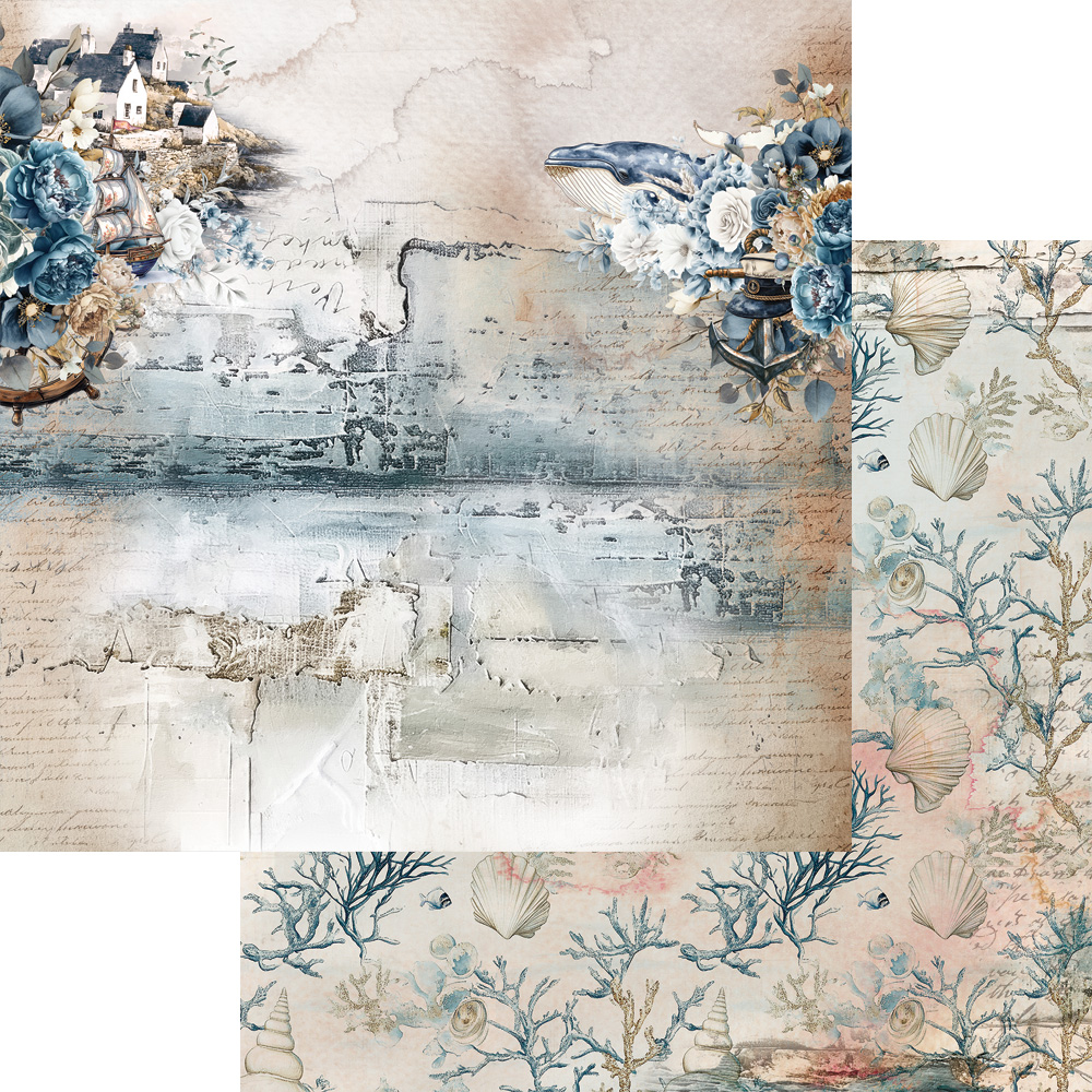 AA-OB-08 Alchemy of Art - 8x8'' - A SET OF PAPERS 20,3x20,3cm Ocean blue