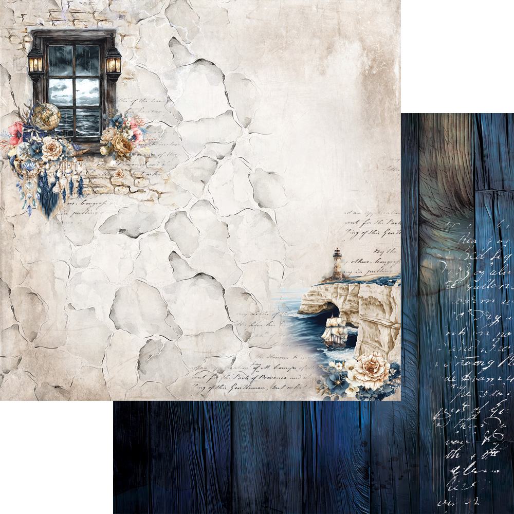 AA-OB-08 Alchemy of Art - 8x8'' - A SET OF PAPERS 20,3x20,3cm Ocean blue