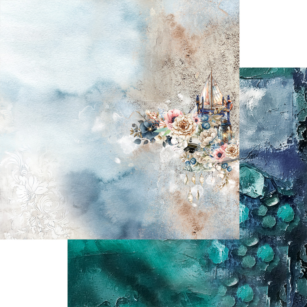 AA-OB-08 Alchemy of Art - 8x8'' - A SET OF PAPERS 20,3x20,3cm Ocean blue