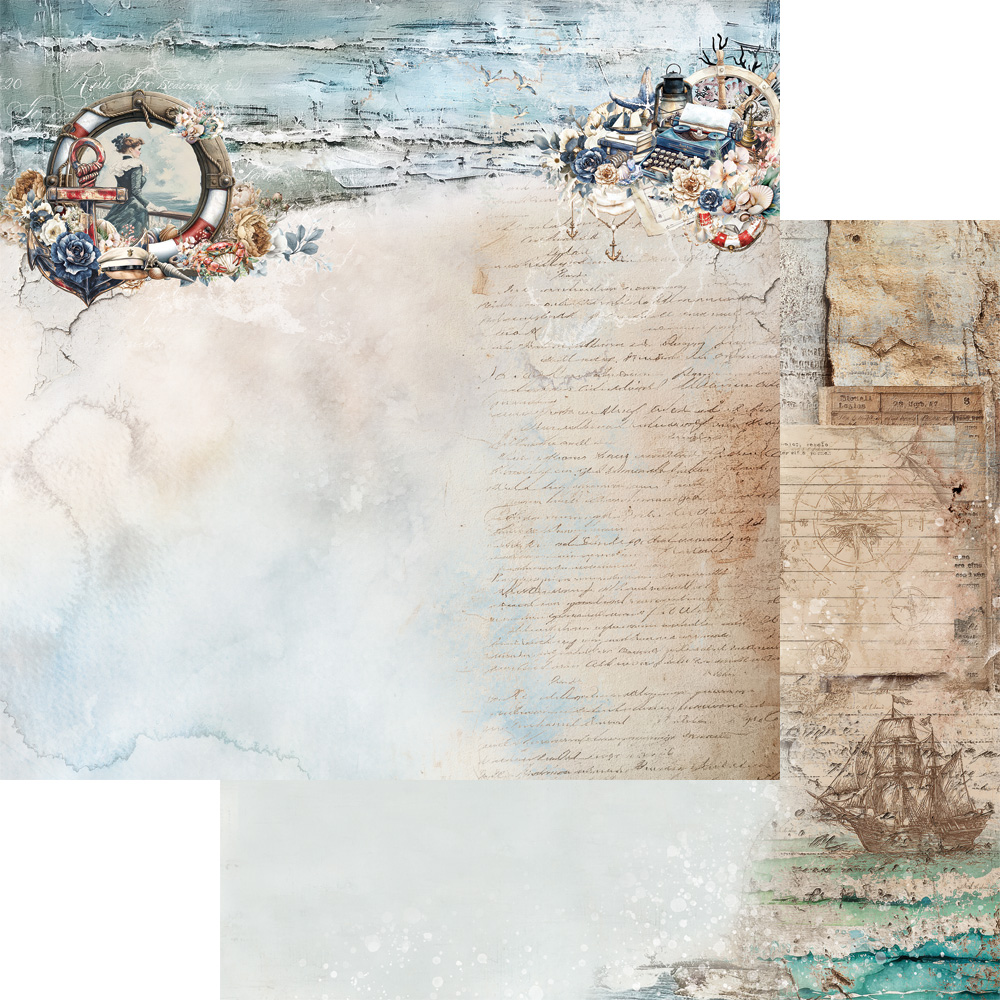 AA-OB-08 Alchemy of Art - 8x8'' - A SET OF PAPERS 20,3x20,3cm Ocean blue