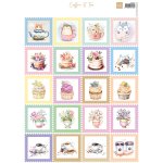VK9647 Decoupage Sheet A4 Stamps Coffee & Te