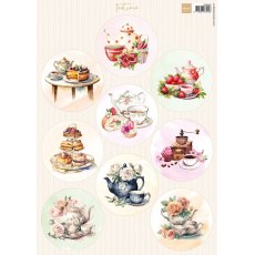 VK9648 Decoupage Sheet A4 Circles Teatime