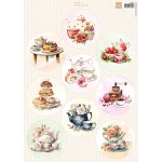 VK9648 Decoupage Sheet A4 Circles Teatime