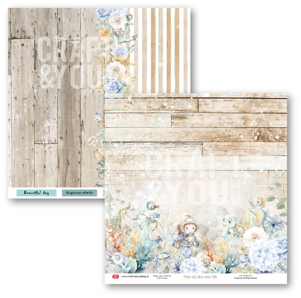 CPS-FUN30-12 Paper set 12x12" FUN BY THE SEA -12 sheets