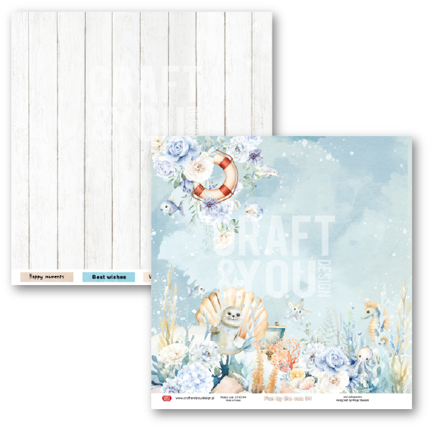 CPS-FUN30-12 Paper set 12x12" FUN BY THE SEA -12 sheets