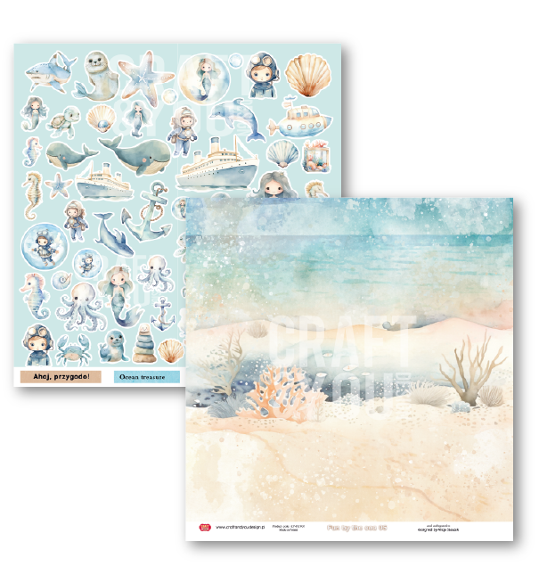 CPS-FUN30-12 Paper set 12x12" FUN BY THE SEA -12 sheets