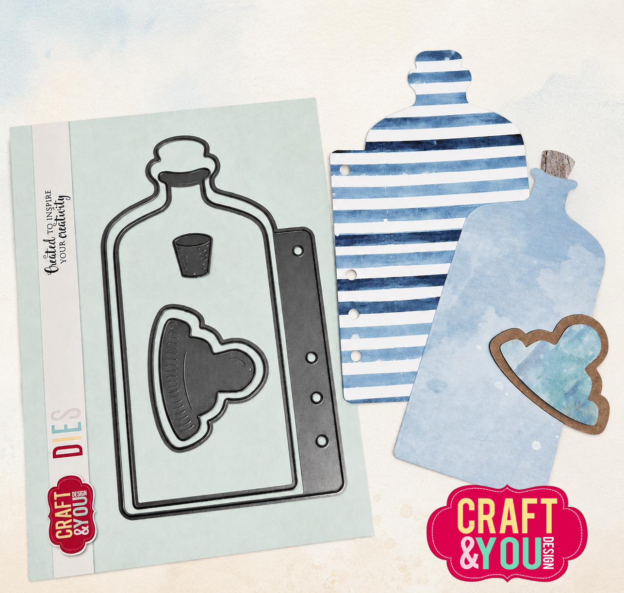 CW410 Cutting Die - Bottle -Journal Base by Bea -Craft&You Design
