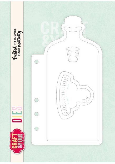 CW410 Cutting Die - Bottle -Journal Base by Bea -Craft&You Design