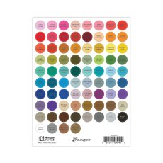 TDA90410 Tim Holtz Distress Small Round Label Sheet Black 