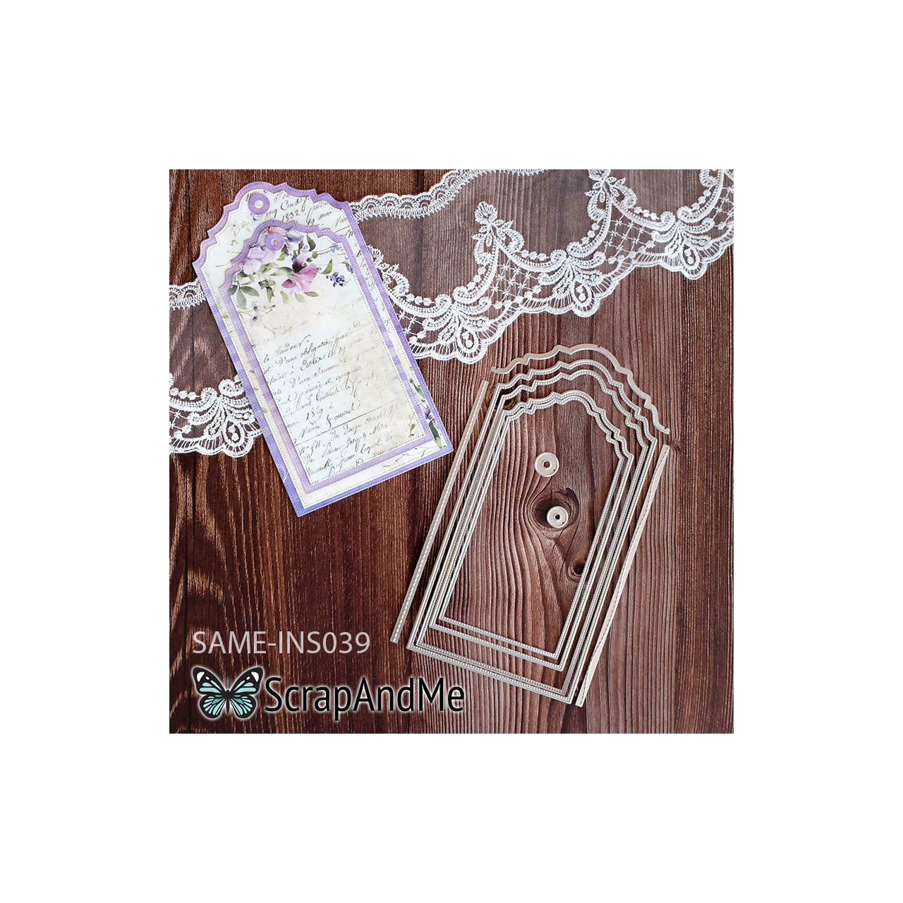 SAME-INS039 CUT DIES - Big Tags and Stitches - ScrapAndMe