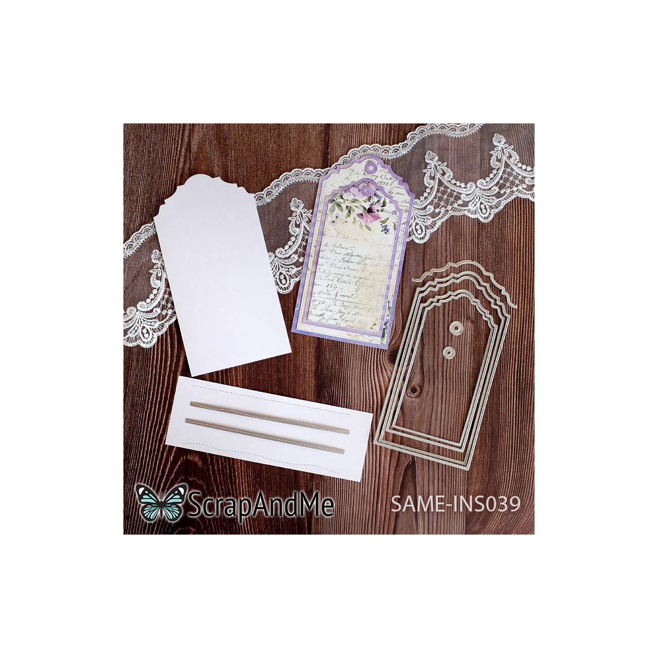 SAME-INS039 CUT DIES - Big Tags and Stitches - ScrapAndMe